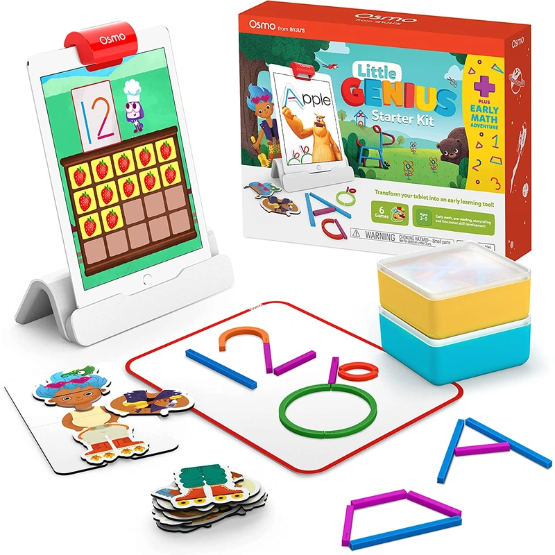 -Little Genius Starter Kit For Ipad + Early Math Adventure-6 Educational Learning Games Ages 3-5-Counting, Shapes,Phonics & Creativity-Stem Toy Gifts-Kids( Ipad Base Included- Exclusive)